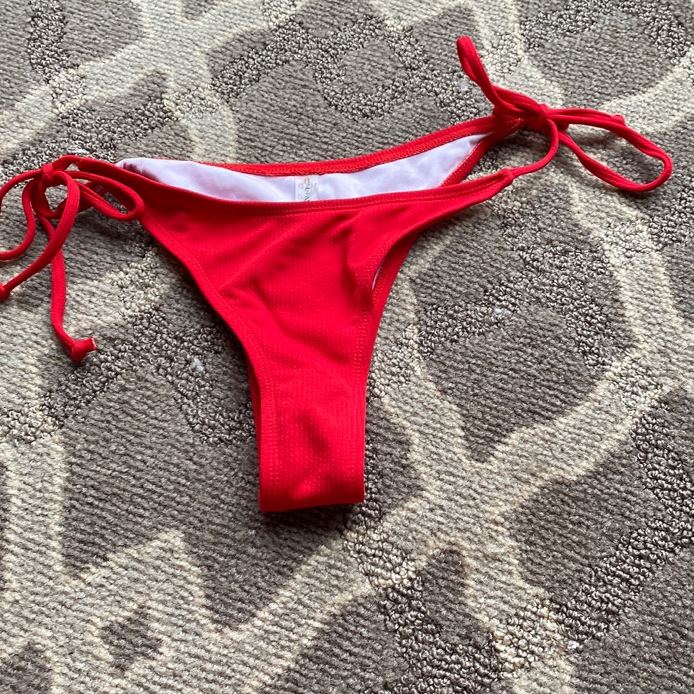 New never worn red Zaful string bikini bottom